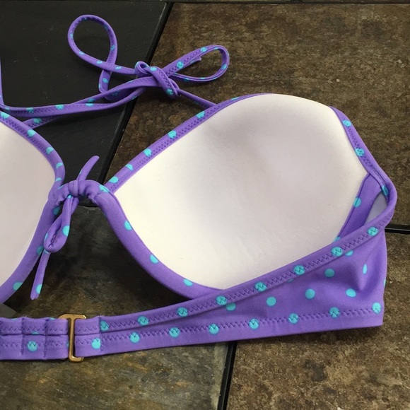 Victoria’s Secret purple blue polkadot bra/swim - Picture 4 of 6